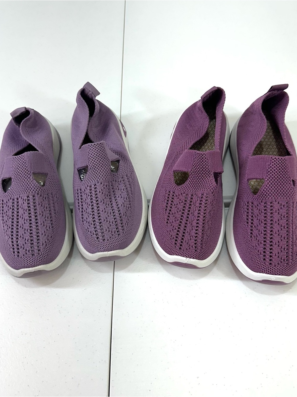2 pairs women’s woven Slip-On Sneakers - Purple & light purple size 37/6.5 US